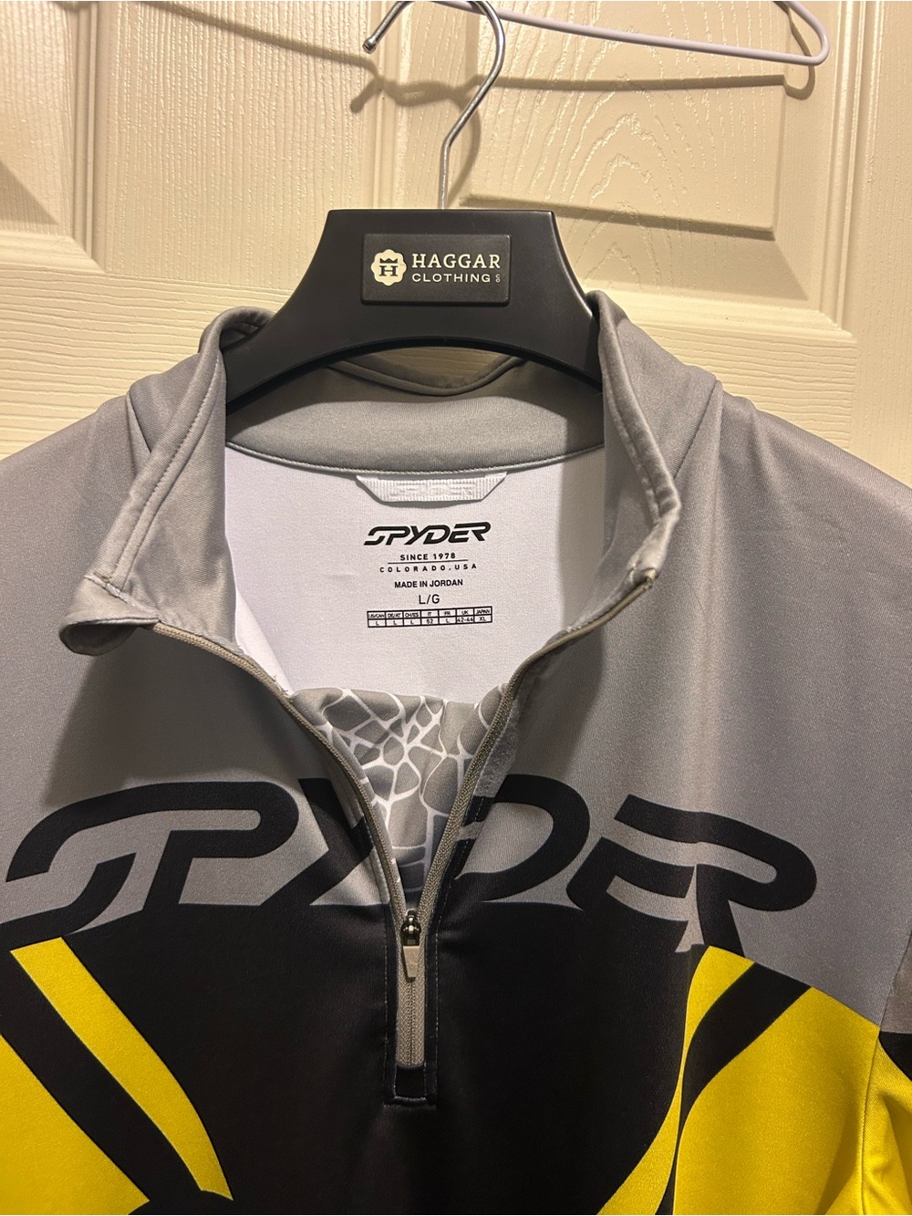 Spyder Men’s Gray, Black and Yellow Quarter-Zip Athletic Shirt